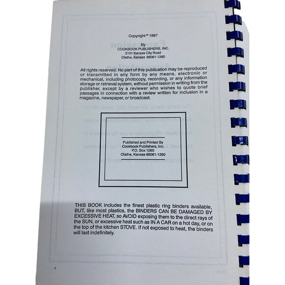 Kenly Young Women’s Club Cookbook Vol II 1987 Vintage Community Recipes Spiral - Picture 2 of 7